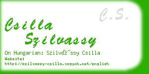 csilla szilvassy business card